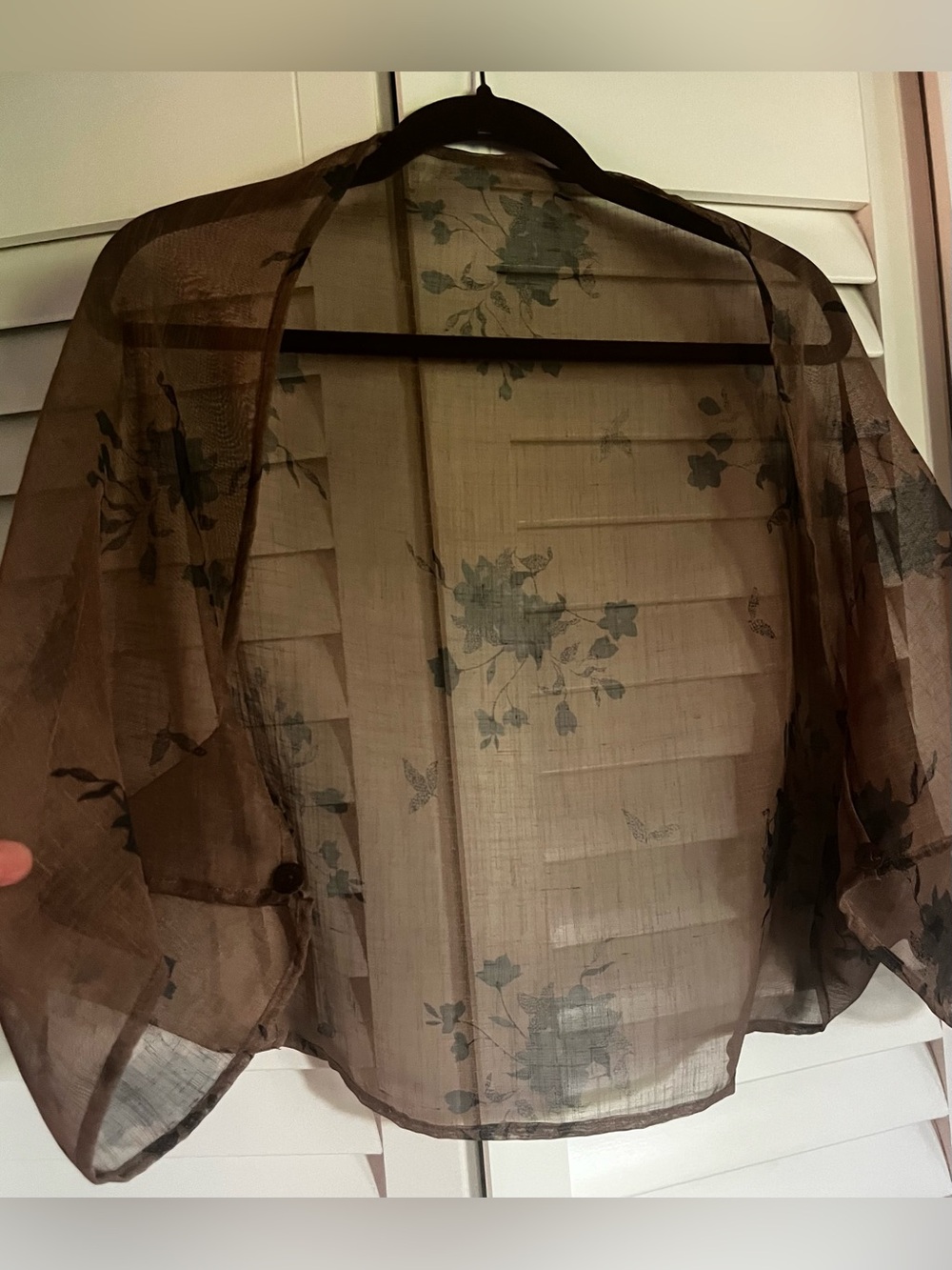 Sheer Brown Floral Shrug Bolero